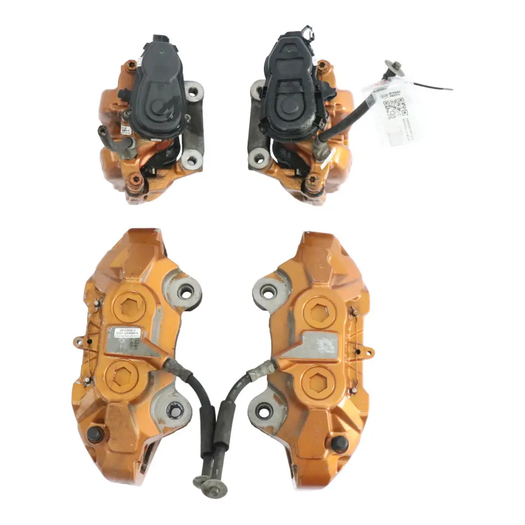 Brake Caliper Set Mercedes W205 W213 AMG Front Rear Left Right N/O/S Golden to with Part number A0004210000 Brake Caliper Set Mercedes W205 W213 AMG Front Rear Left Right N/O/S Golden - SKU A0004210000-1 - Part number A0004210000