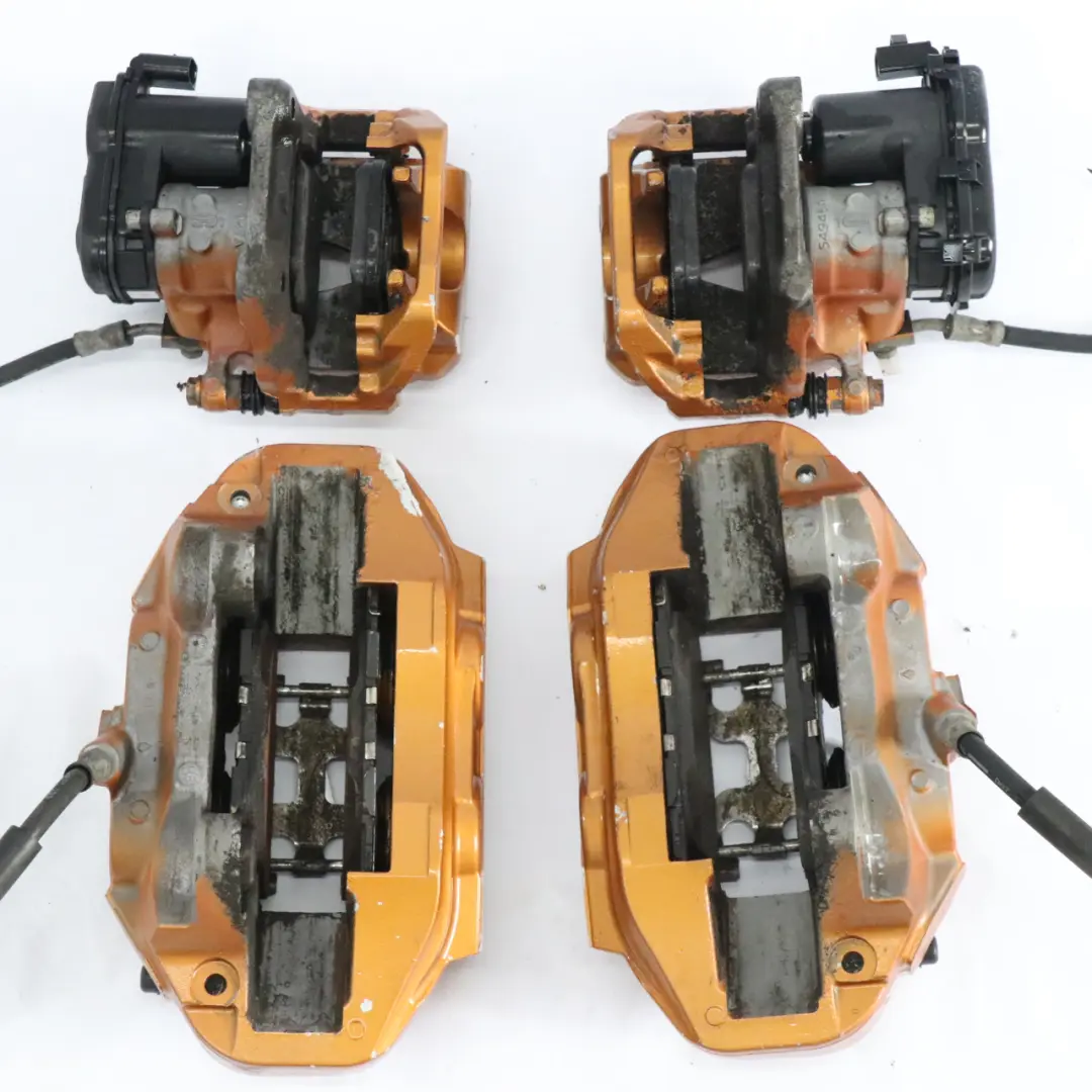 Brake Caliper Set Mercedes W205 W213 AMG Front Rear Left Right N/O/S Golden to with Part number A0004210000 Brake Caliper Set Mercedes W205 W213 AMG Front Rear Left Right N/O/S Golden - SKU A0004210000-1 - Part number A0004210000
