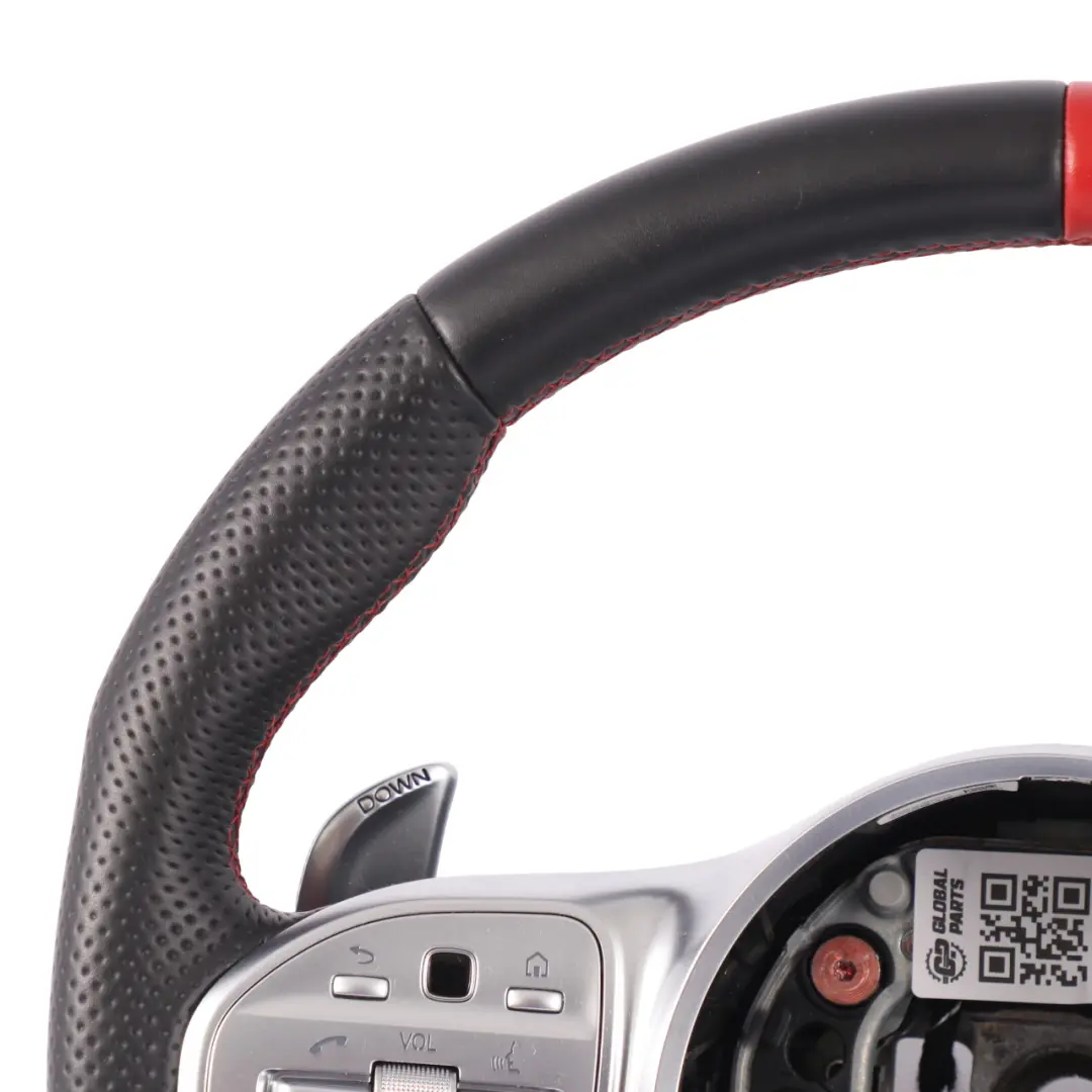 Volante Mercedes W213 C238 AMG Nero Pelle Paddle Filo Rosso per il Cambio - SKU A0004608513 - Numero di parte A0004608513