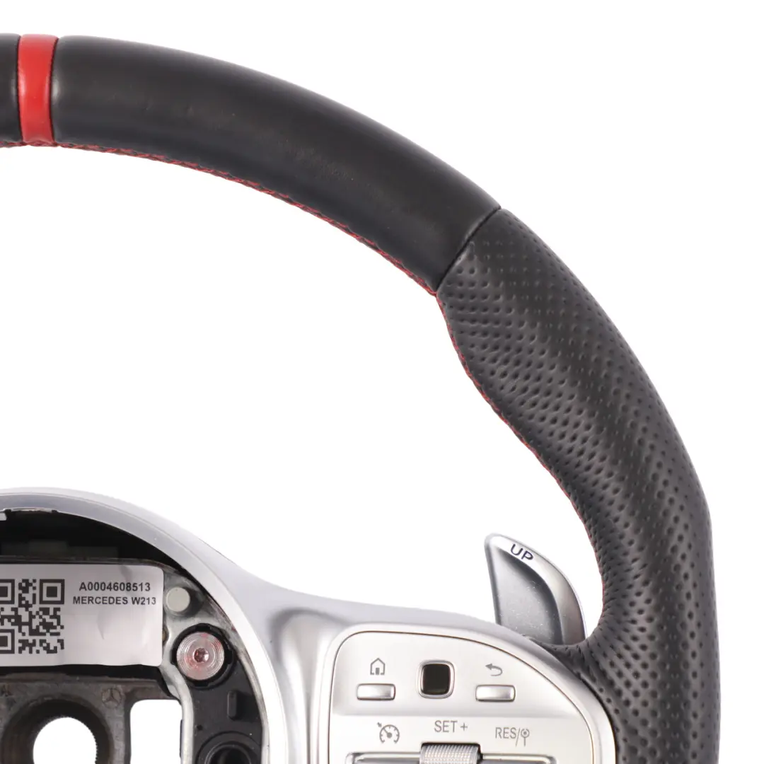 Volante Mercedes W213 C238 AMG Nero Pelle Paddle Filo Rosso per il Cambio - SKU A0004608513 - Numero di parte A0004608513