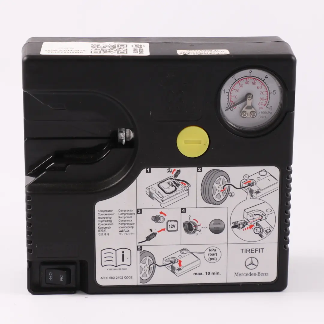 Reifenfüller Mercedes W205 W463 Notfall-Reifenluftkompressor für mit Teilenummer A0005832102 Reifenfüller Mercedes W205 W463 Notfall-Reifenluftkompressor - SKU A0005832102 - Teilenummer A0005832102