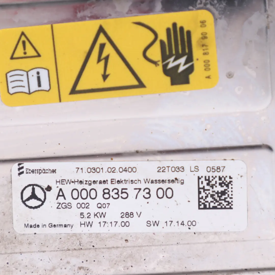 Chauffe-eau électrique Unité conversion pour Mercedes GLX X253 à propos du numéro de pièce A0008357300 Mercedes GLX X253 Chauffe-eau électrique Unité conversion - SKU A0008357300 - Numéro de pièce A0008357300