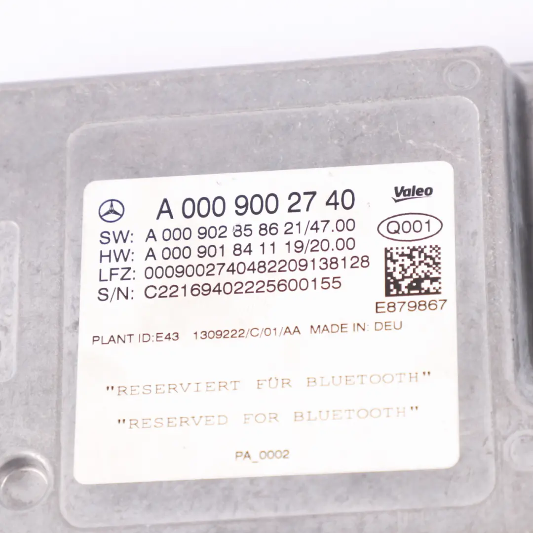 Module caméra Mercedes C205 W247 GLC X253 W910 Unité de contrôle pour à propos du numéro de pièce A0009002740 Module caméra Mercedes C205 W247 GLC X253 W910 Unité de contrôle - SKU A0009002740 - Numéro de pièce A0009002740
