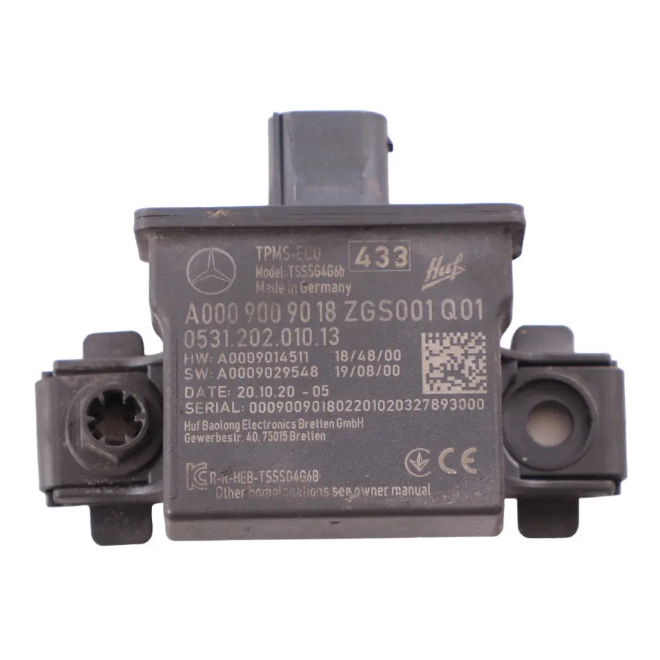 Mercedes W177 W247 Sensore pressione pneumatici Modulo unità TPMS A0009009018