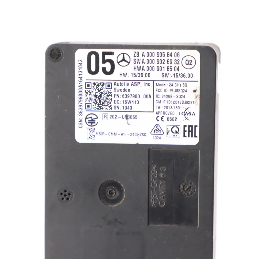 Mercedes W176 W205 Pre Collision Cruise Control Radar Sensor - SKU A0009058406-1 - Part number A0009058406