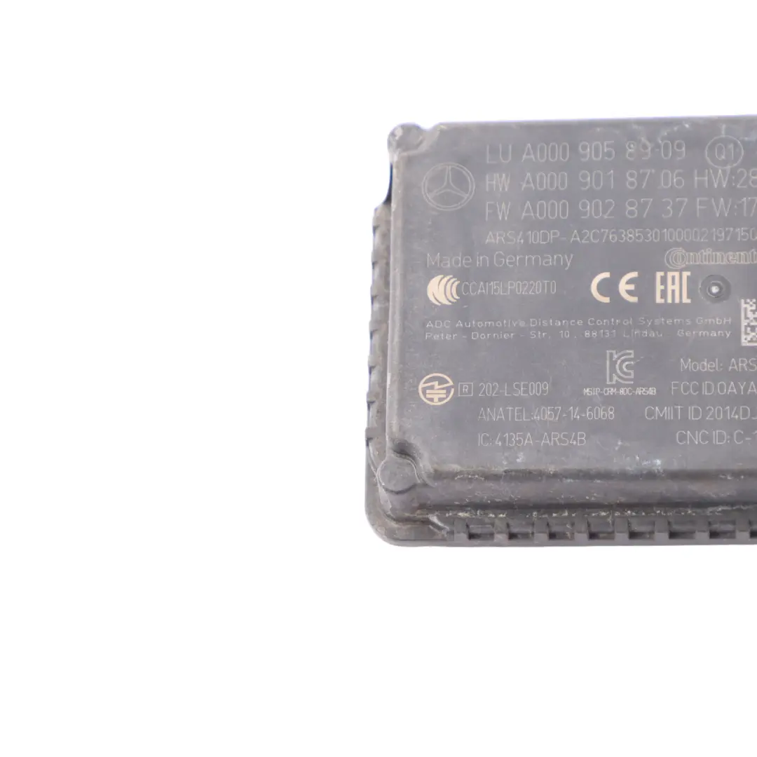 Radar Sensor Mercedes W213 C238 Front Collision Warning Module Unit A0009057011 to with Part number A0009058909 Radar Sensor Mercedes W213 C238 Front Collision Warning Module Unit A0009057011 - SKU A0009058909 - Part number A0009058909