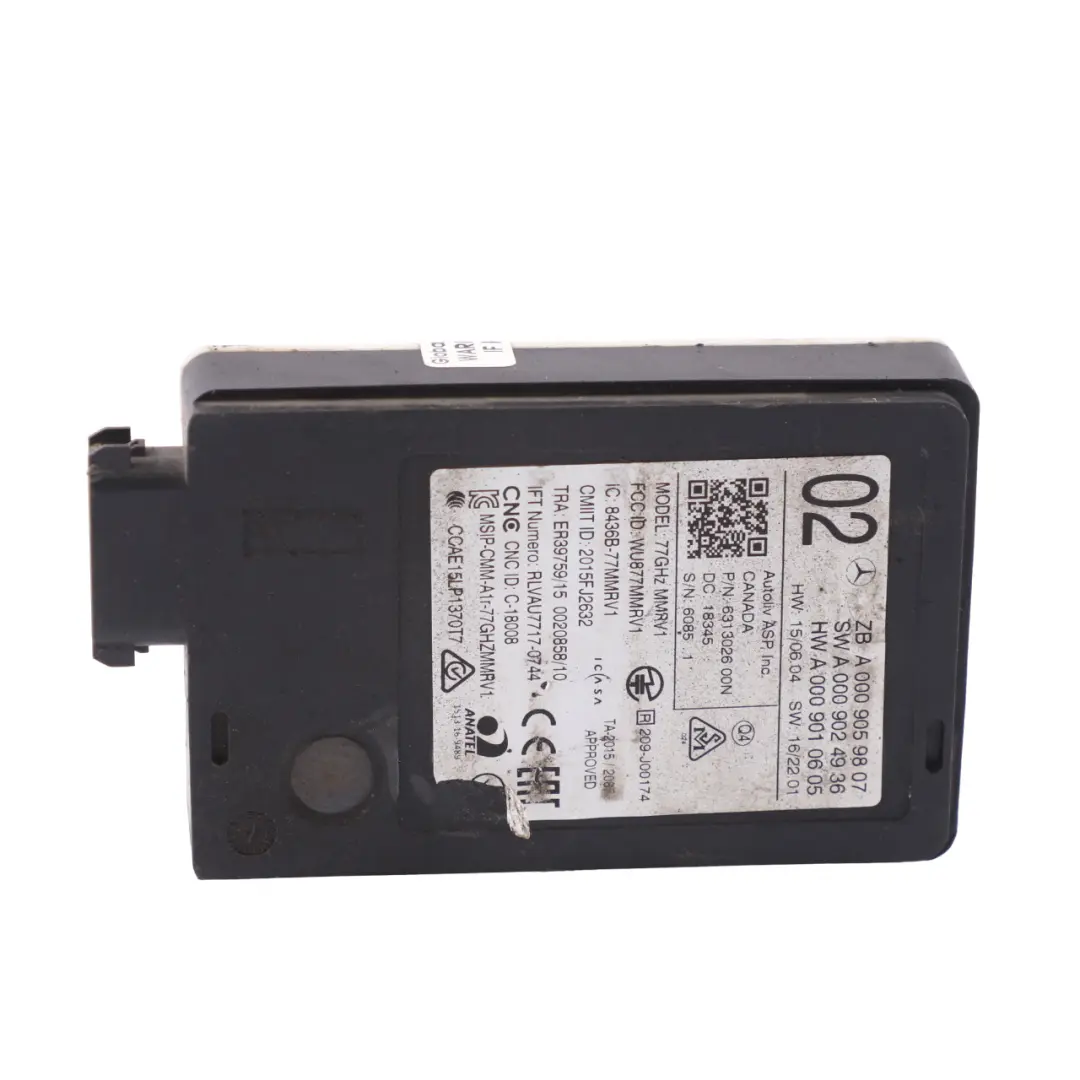 Capteur Radar Capteur Distronic pour Mercedes W213 à propos du numéro de pièce A0009059807 Mercedes W213 Capteur Radar Capteur Distronic - SKU A0009059807 - Numéro de pièce A0009059807