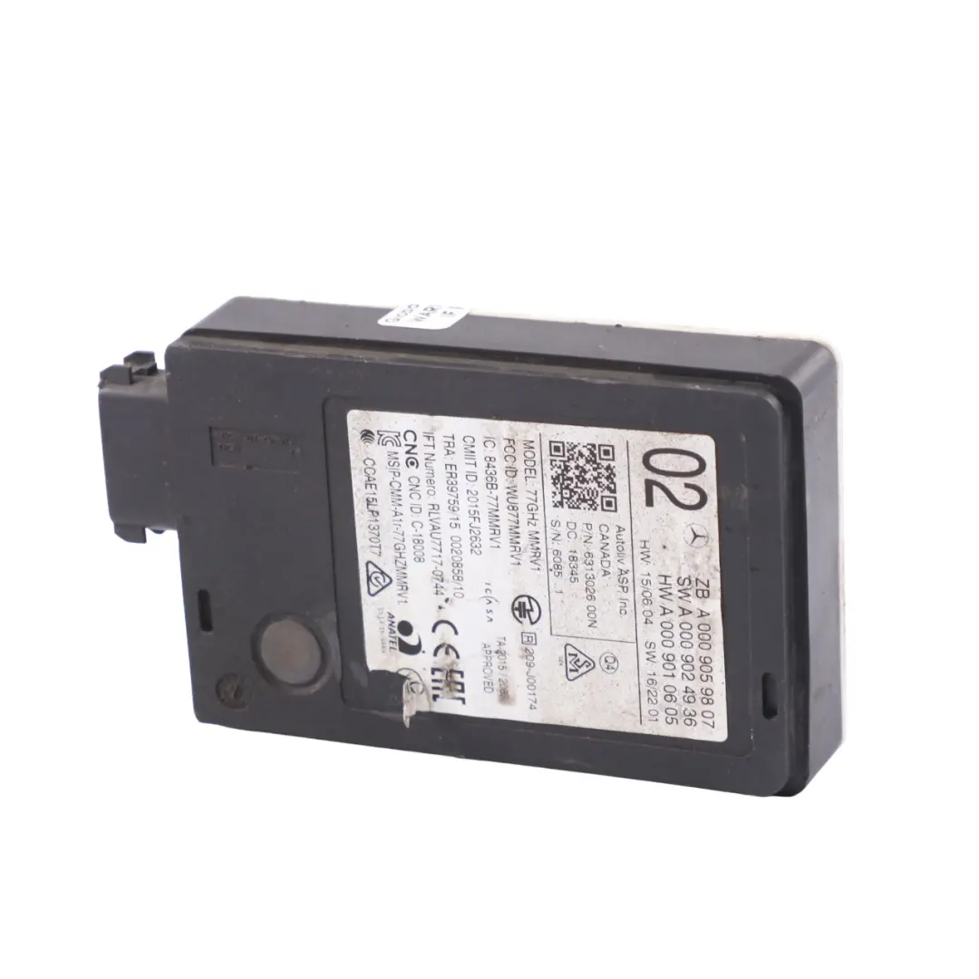 Radar Sensor Distronic Sensor Mercedes W213 - SKU A0009059807 - Part number A0009059807