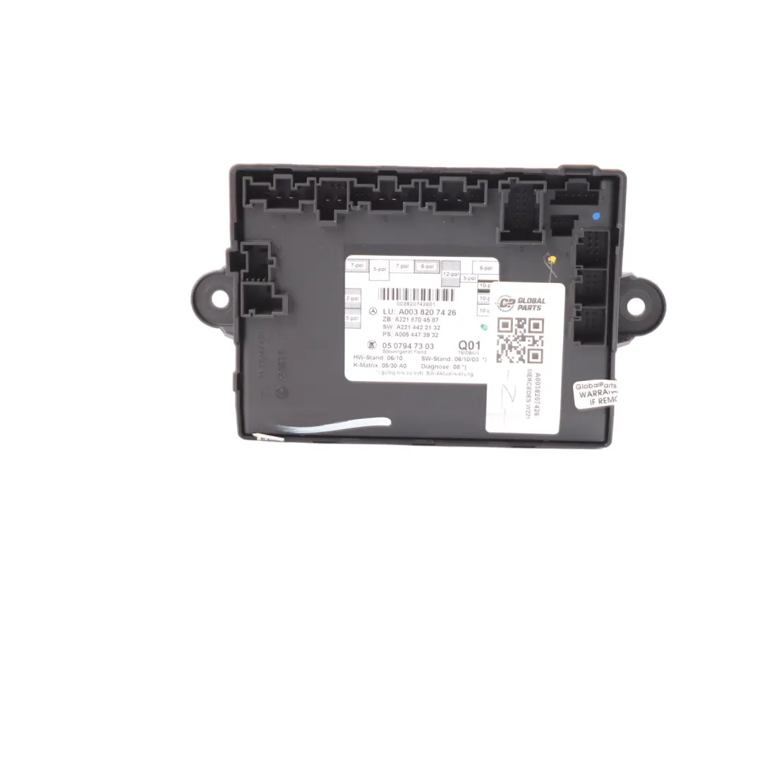  Door Module Mercedes W221 Rear Door Right O/S Control Module - SKU A0038207426 - Part number A0038207426