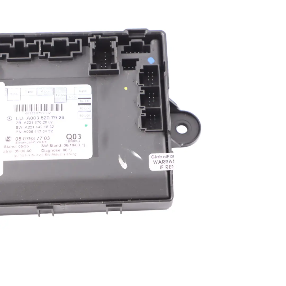  Door Module Mercedes W221 Door Control Unit Module - SKU A0038207926 - Part number A0038207926