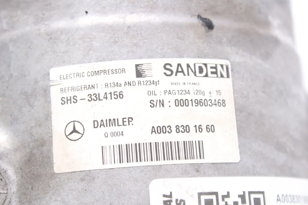 Mercedes W212 compressore elettrico refrigerante aria condizionata - SKU A0038301660 - Numero di parte A003830166349,0