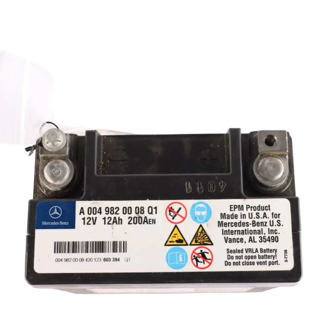 Mercedes W166 W221 Auxiliary Additional Generator Battery - SKU A0049820008 - Part number A0049820008