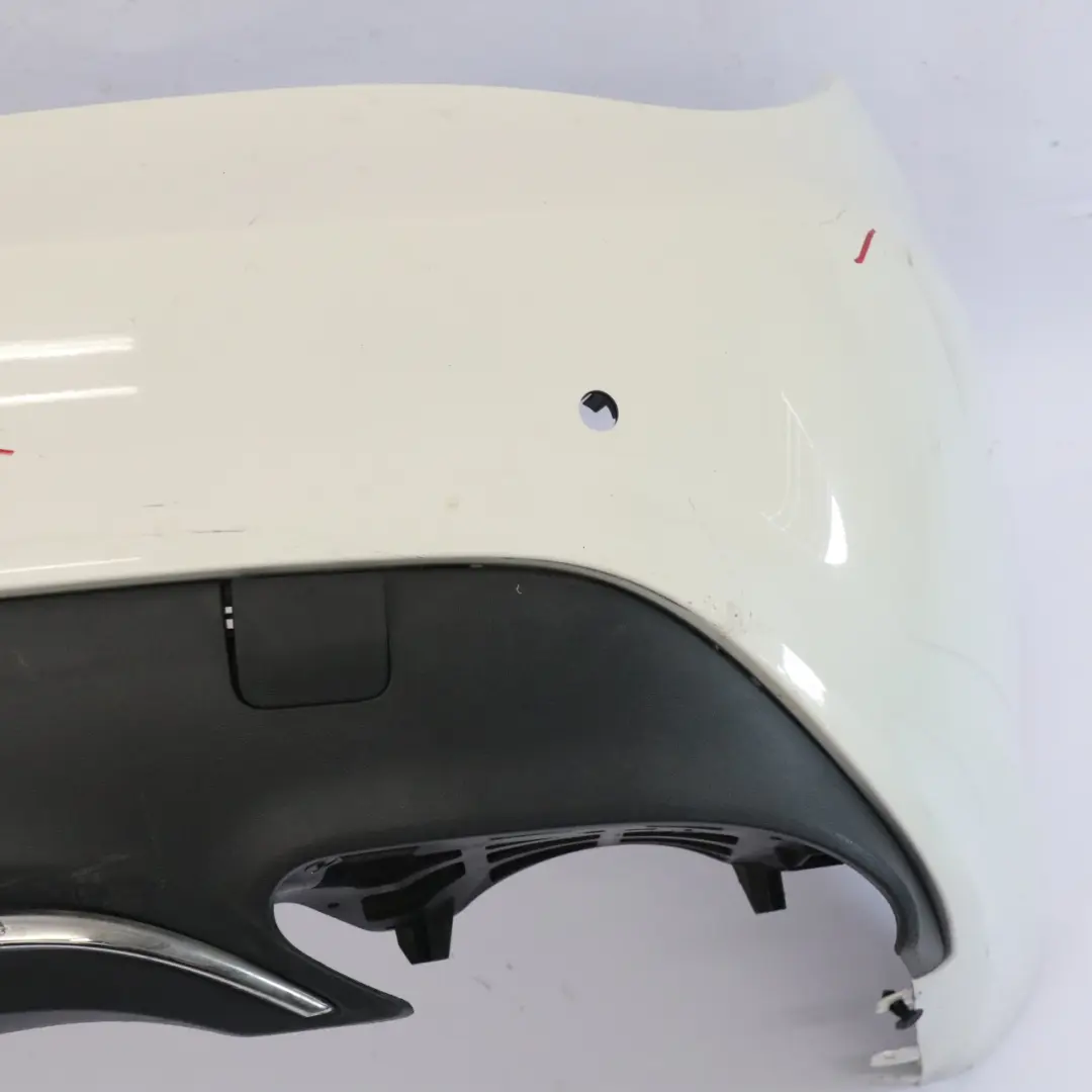 Bumper Trim Panel Covering Calcite White - 650 to Mercedes C117 Rear with Part number A1178800440 Mercedes C117 Rear Bumper Trim Panel Covering Calcite White - 650 - SKU A1178800440-CW - Part number A1178800440