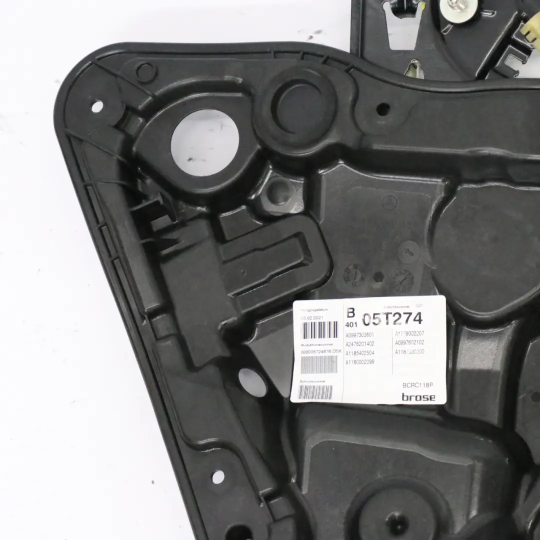 Mercedes CLA C118 Coupe Window Lifter Carrier Rear Door Left N/S - SKU A1187300501 - Part number A1187300501