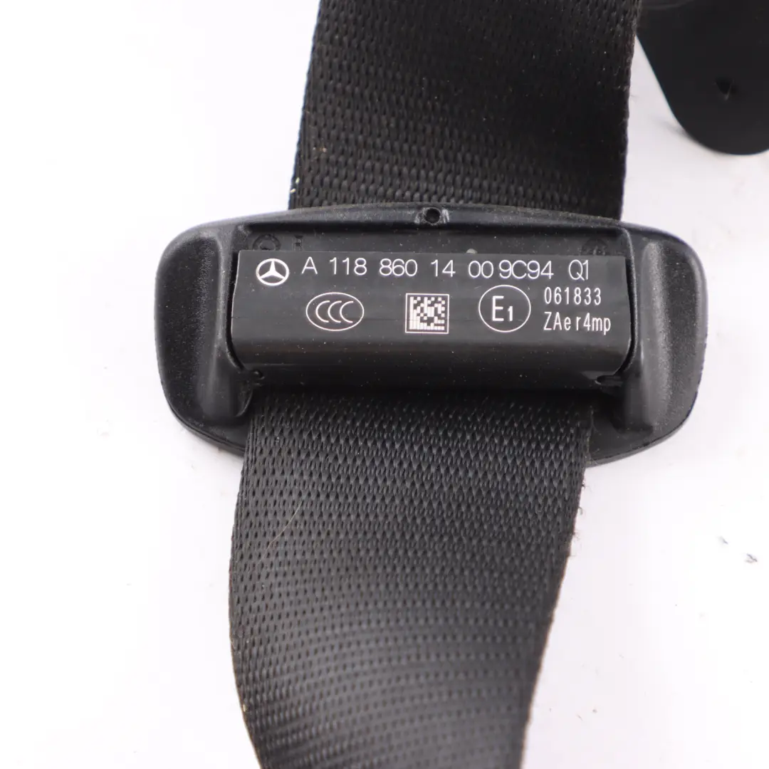 Belt Front Right O/S Upper Seatbelt Black to Mercedes W177 Seat with Part number A1188601400 Mercedes W177 Seat Belt Front Right O/S Upper Seatbelt Black - SKU A1188601400 - Part number A1188601400