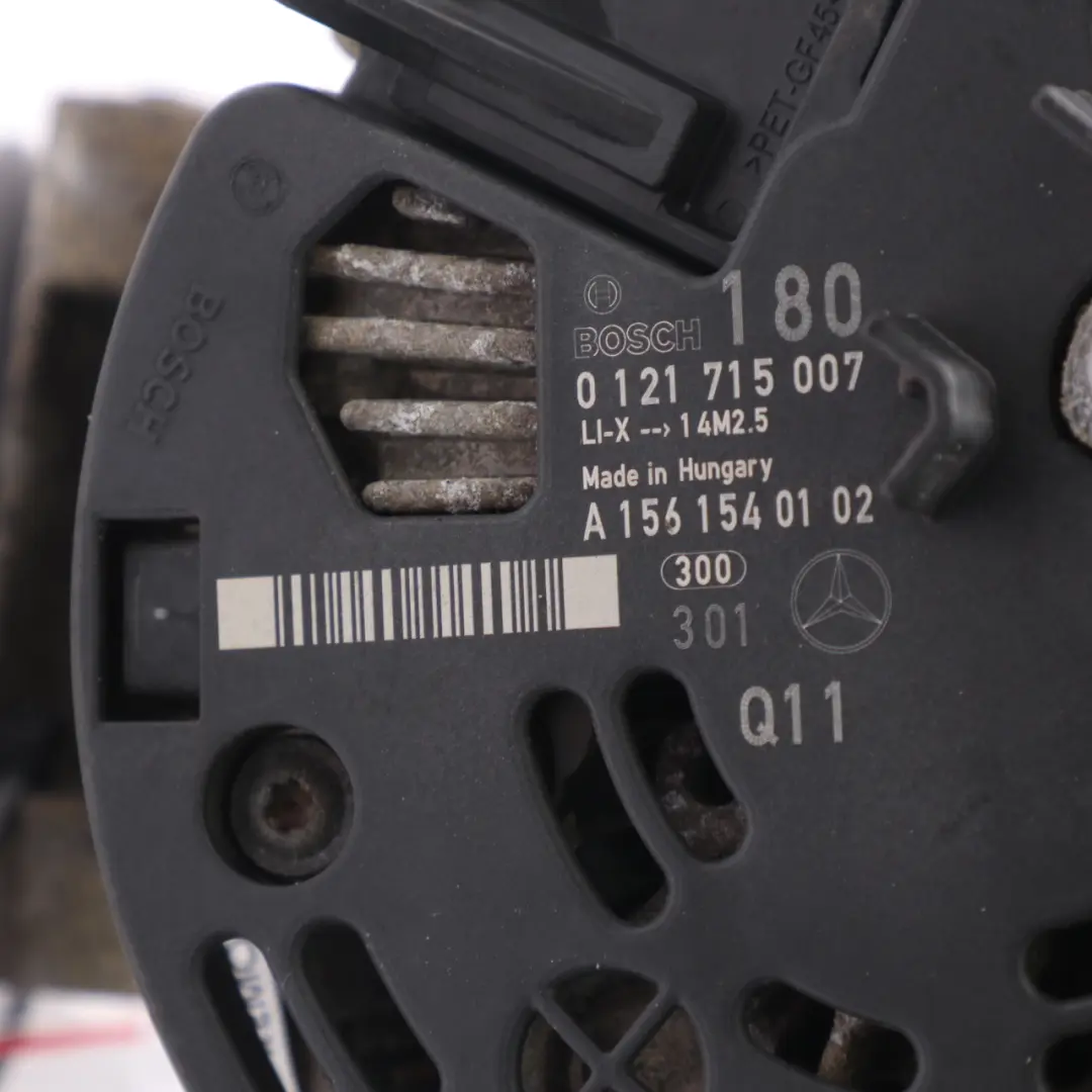 Mercedes W204 C63 AMG M156 Motor Alternador Generador BOSCH 180A - SKU A1561540102 - Número de pieza A1561540102