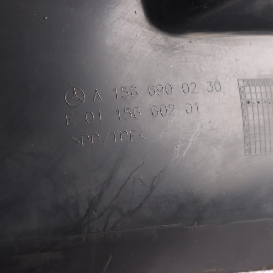 Arch Liner Splash Guard Front Right O/S to Mercedes X156 Wheel with Part number A1566900230 Mercedes X156 Wheel Arch Liner Splash Guard Front Right O/S - SKU A1566900230 - Part number A1566900230