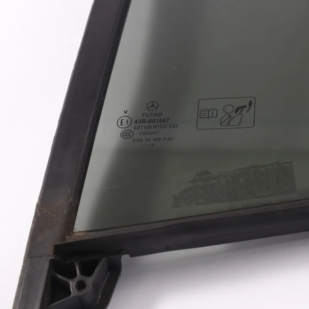 Window Glass Door Rear Left N/S Side Quarter AS3 to Mercedes GLA X156 with Part number A1567300318 Mercedes GLA X156 Window Glass Door Rear Left N/S Side Quarter AS3 - SKU A1567300318 - Part number A1567300318