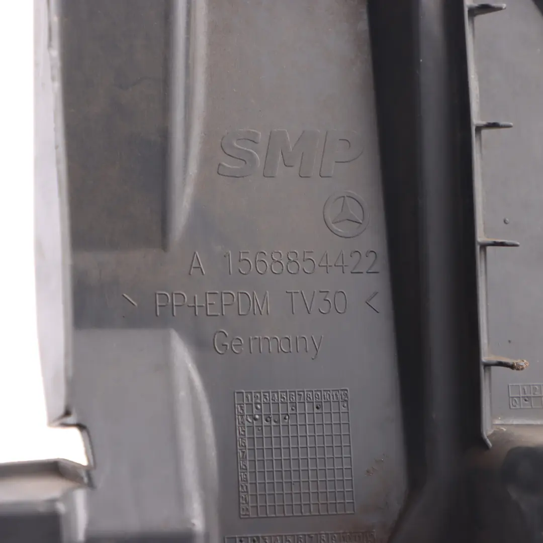 Front Bumper Centre Cover Panel Shroud to Mercedes GLA X156 with Part number A1568854422 Mercedes GLA X156 Front Bumper Centre Cover Panel Shroud - SKU A1568854422 - Part number A1568854422