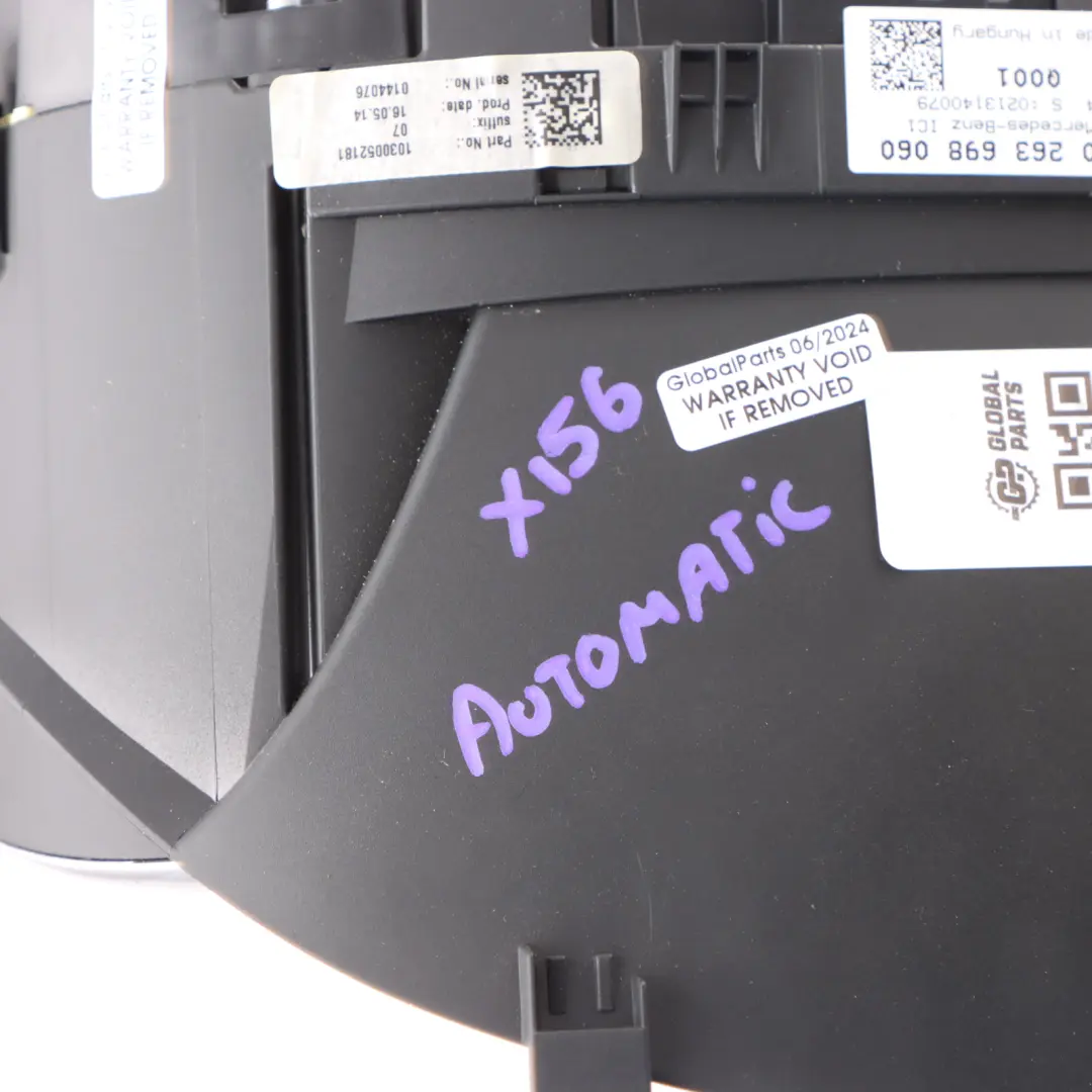 Instrument Cluster Mercedes GLA X156 Petrol M270 Speedo RPM Gauges Automatic to with Part number A1569004101 Instrument Cluster Mercedes GLA X156 Petrol M270 Speedo RPM Gauges Automatic - SKU A1569004101 - Part number A1569004101