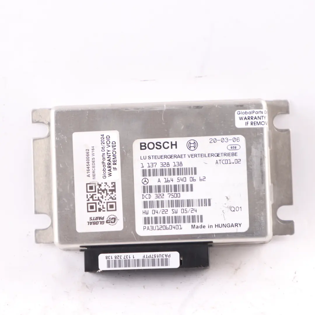Gearbox Module Automatic Transmission Control Unit EGS to Mercedes W164 with Part number A1645400662 Mercedes W164 Gearbox Module Automatic Transmission Control Unit EGS - SKU A1645400662 - Part number A1645400662