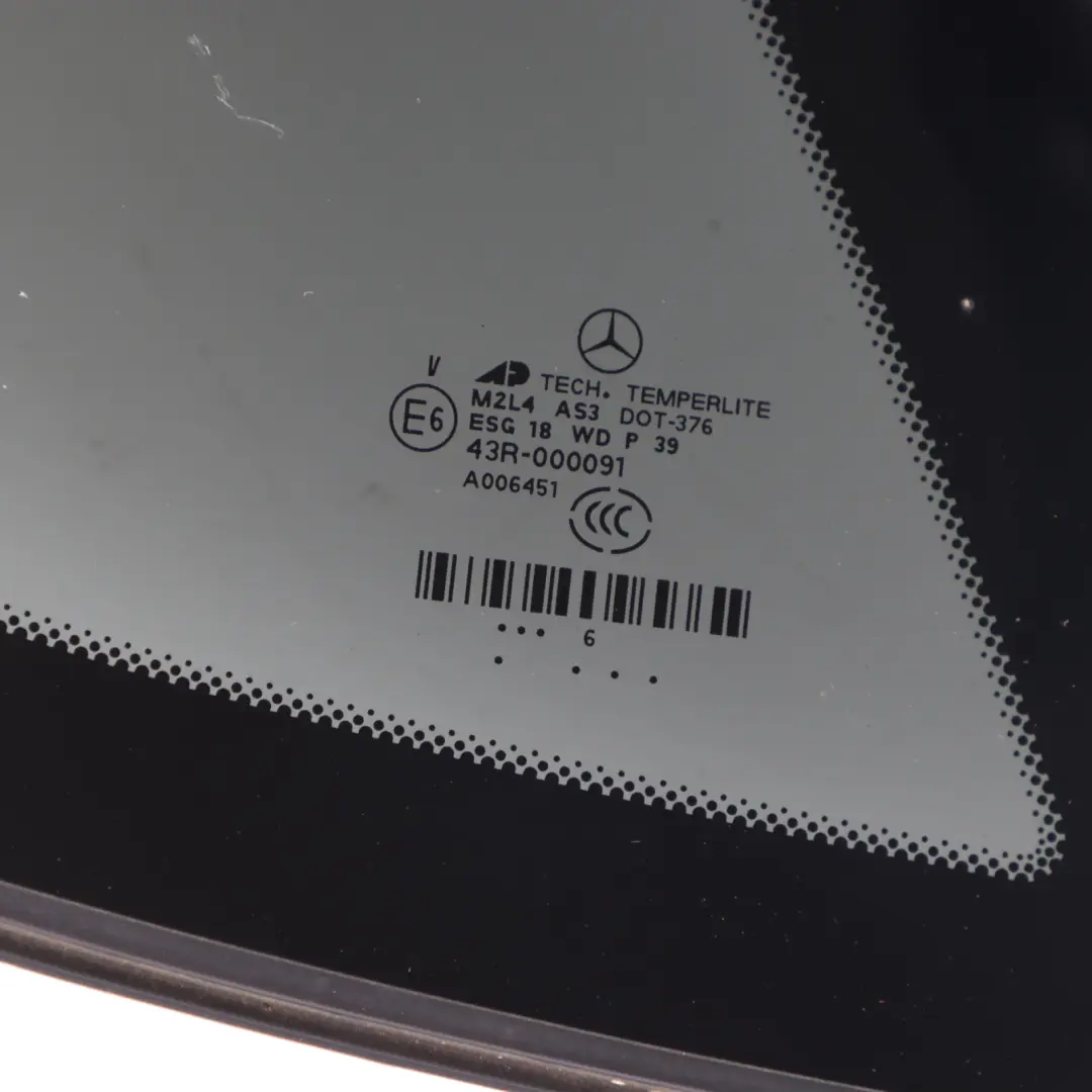Side Window Rear Left N/S Fixed AS3 ESG to Mercedes ML W164 with Part number A1646700911 Mercedes ML W164 Side Window Rear Left N/S Fixed AS3 ESG - SKU A1646700911 - Part number A1646700911
