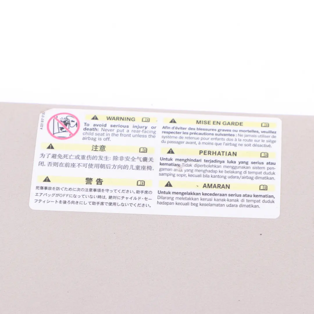  Sun Visor Mercedes ML W164 Mirror Cover Left N/S Grey With Label - SKU A1648100110-1 - Part number A1648100110