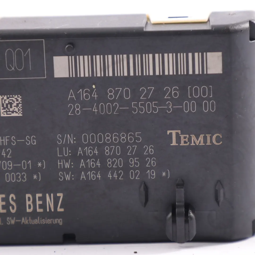 Mercedes W164 Portellone Posteriore Coperchio Controllo Modulo Unità - SKU A1648702726 - Numero di parte A1648702726