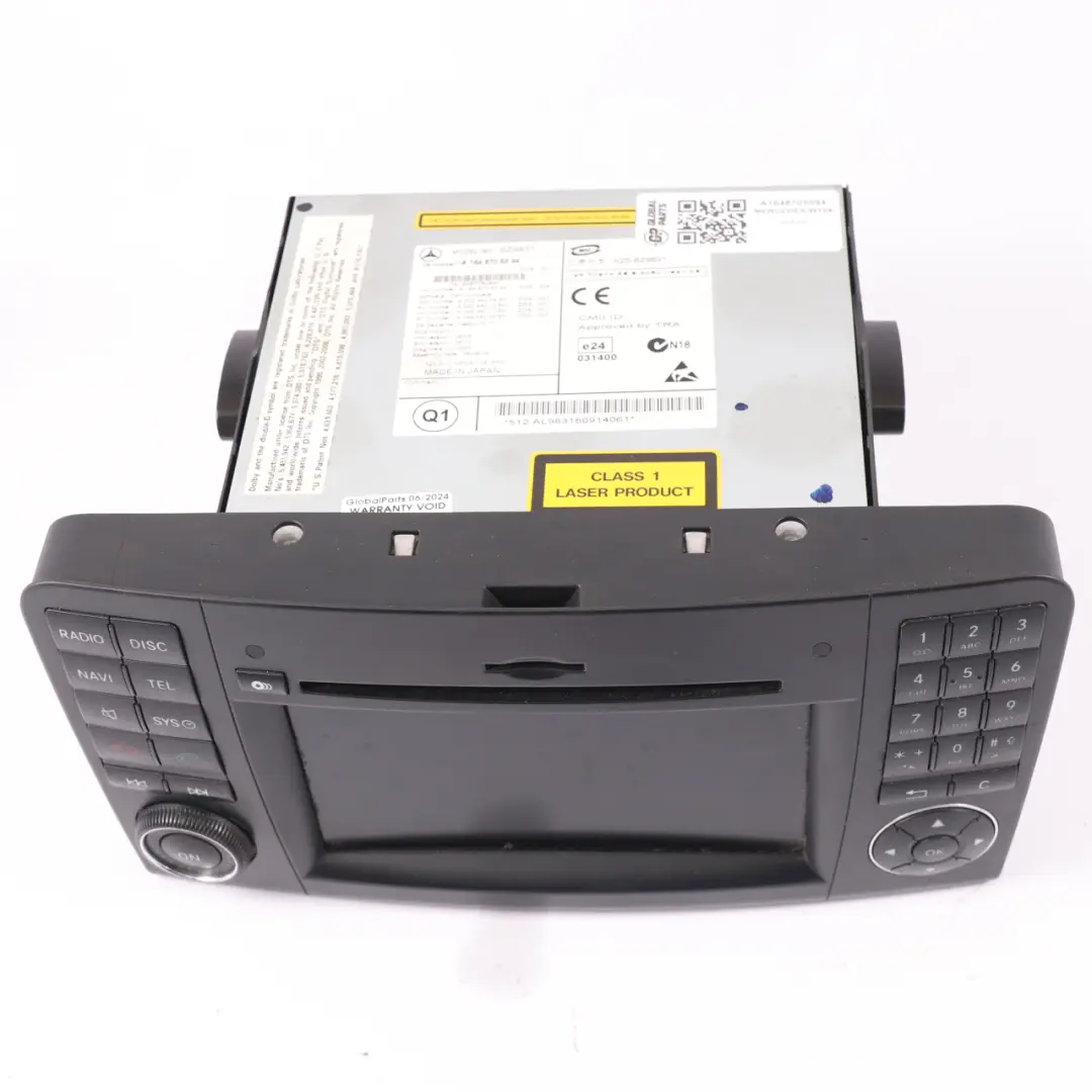 Audio Stereo Radio CD Player Head Unit para Mercedes ML W164 con número de pieza A1648705094 Mercedes ML W164 Audio Stereo Radio CD Player Head Unit - SKU A1648705094 - Número de pieza A1648705094