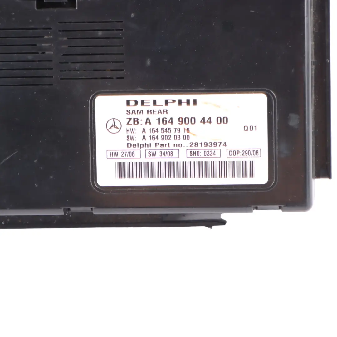  Módulo Sam Mercedes ML W164 Caja Relés Traseros Unidad Control SAM - SKU A1649004400 - Número de pieza A1649004400