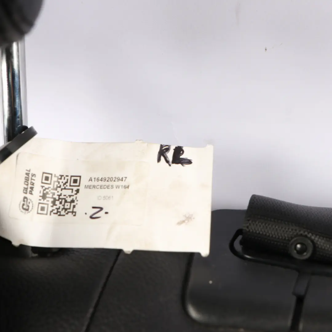 Backrest Back Cover Rear Left N/S Black Leather to Mercedes ML W164 Seat with Part number A1649202947 Mercedes ML W164 Seat Backrest Back Cover Rear Left N/S Black Leather - SKU A1649202947 - Part number A1649202947