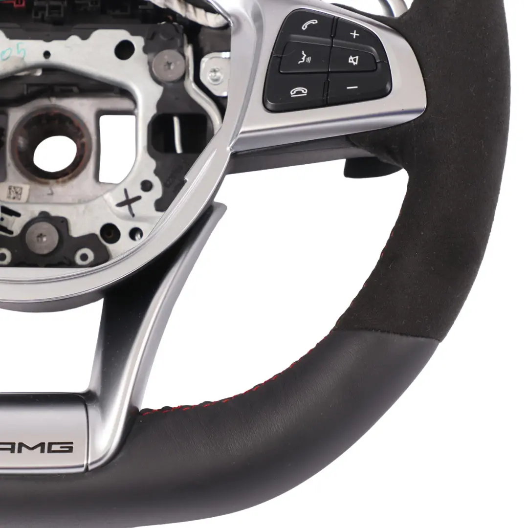 Steering Wheel Mercedes C117 W176 AMG NEW Black Leather Alcantara Paddle Shift  - SKU A1664601518-1 - Part number A1664601518