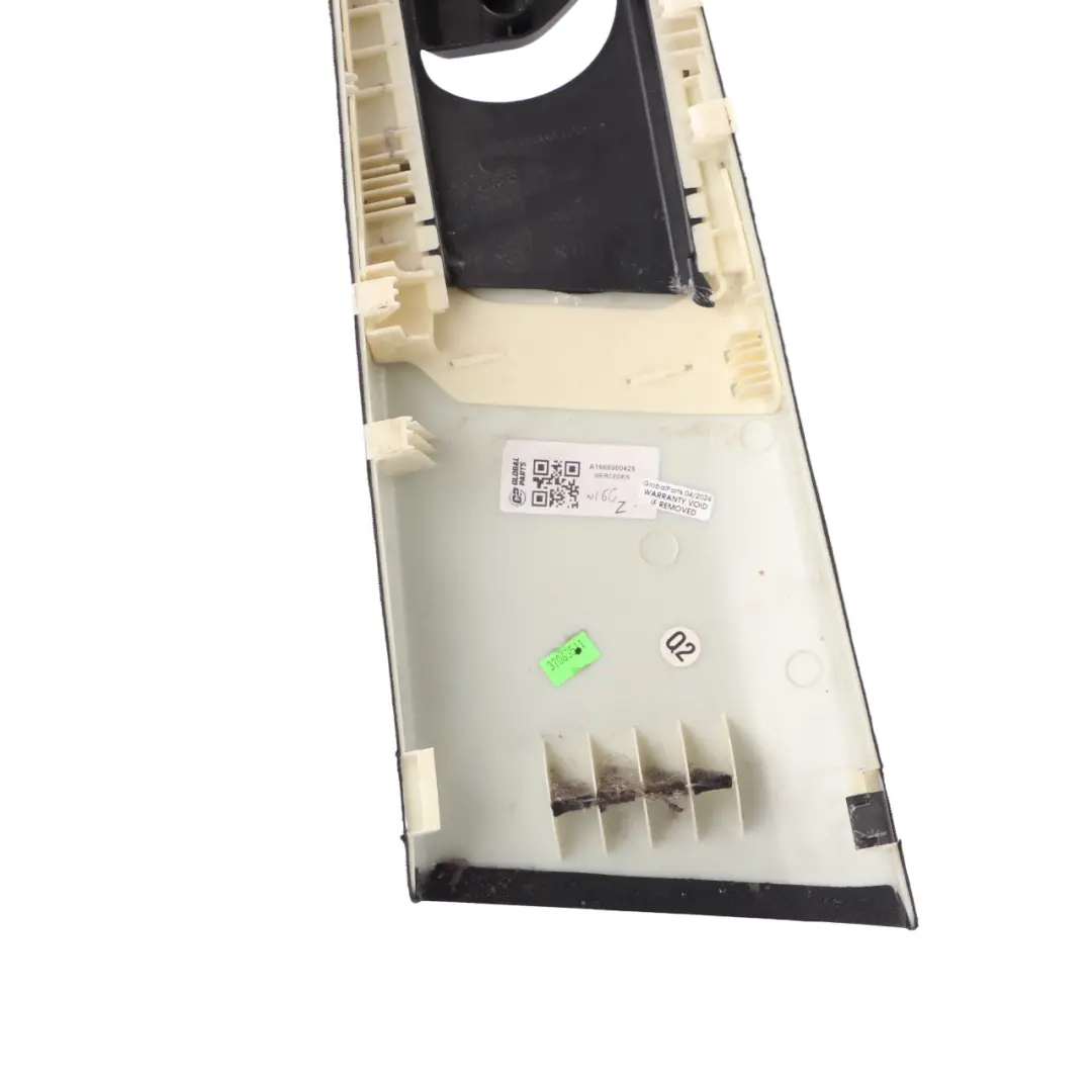 Mercedes ML 350 W166 B Pillar Cover Right O/S Top Panel Trim Black - SKU A1666900425 - Part number A1666900425