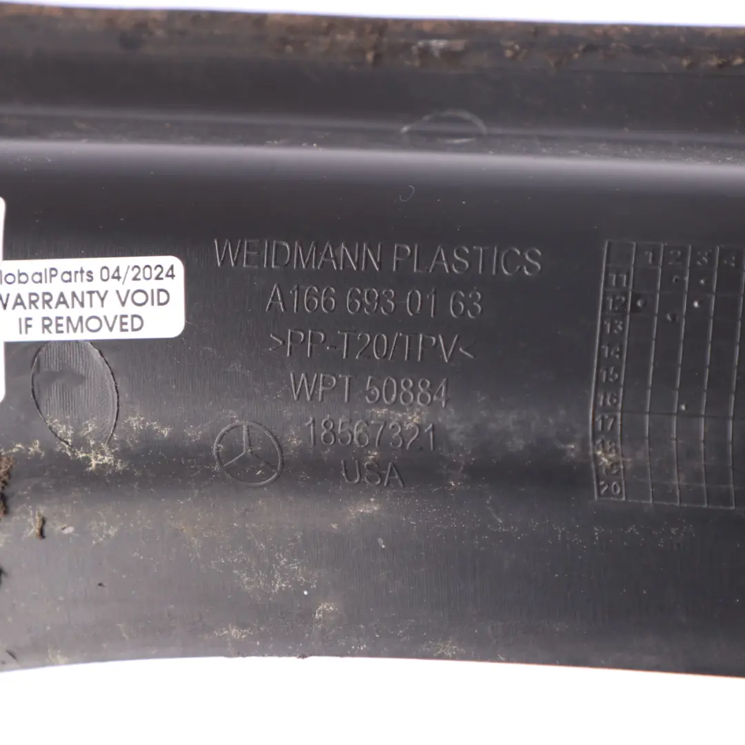 Mercedes W166 Upper Panel D Pillar Trim Cover Rear Left N/S Black - SKU A1666930163 - Part number A1666930163