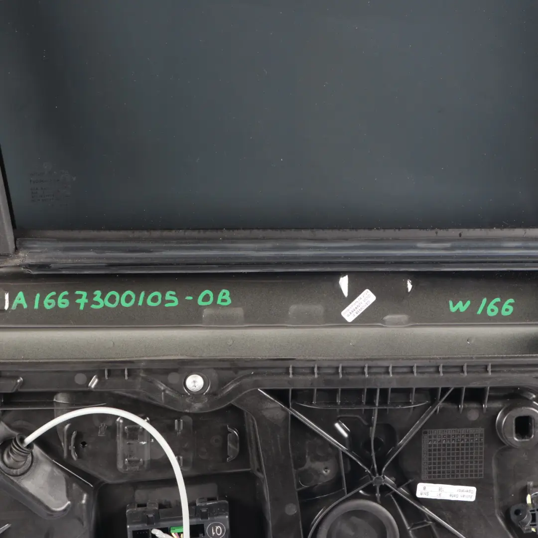 Door Rear Left N/S Obsidian Black Metallic - 197 to Mercedes ML W166 with Part number A1667300105 Mercedes ML W166 Door Rear Left N/S Obsidian Black Metallic - 197 - SKU A1667300105-OB - Part number A1667300105