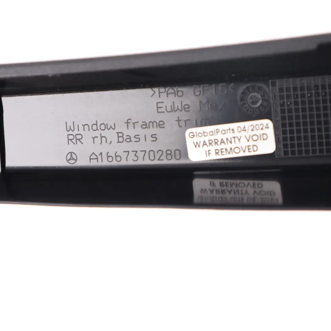 Mercedes ML W166 Guide Garniture Porte Arrière Noir Droit - SKU A1667370280 - Numéro de pièce A1667370280