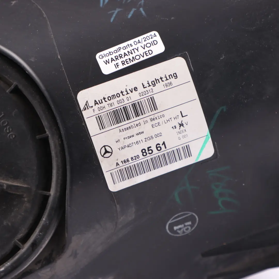 Headlight Mercedes ML W166 Front Headlamp Left Side N/S Light to with Part number A1668208561 Headlight Mercedes ML W166 Front Headlamp Left Side N/S Light - SKU A1668208561 - Part number A1668208561