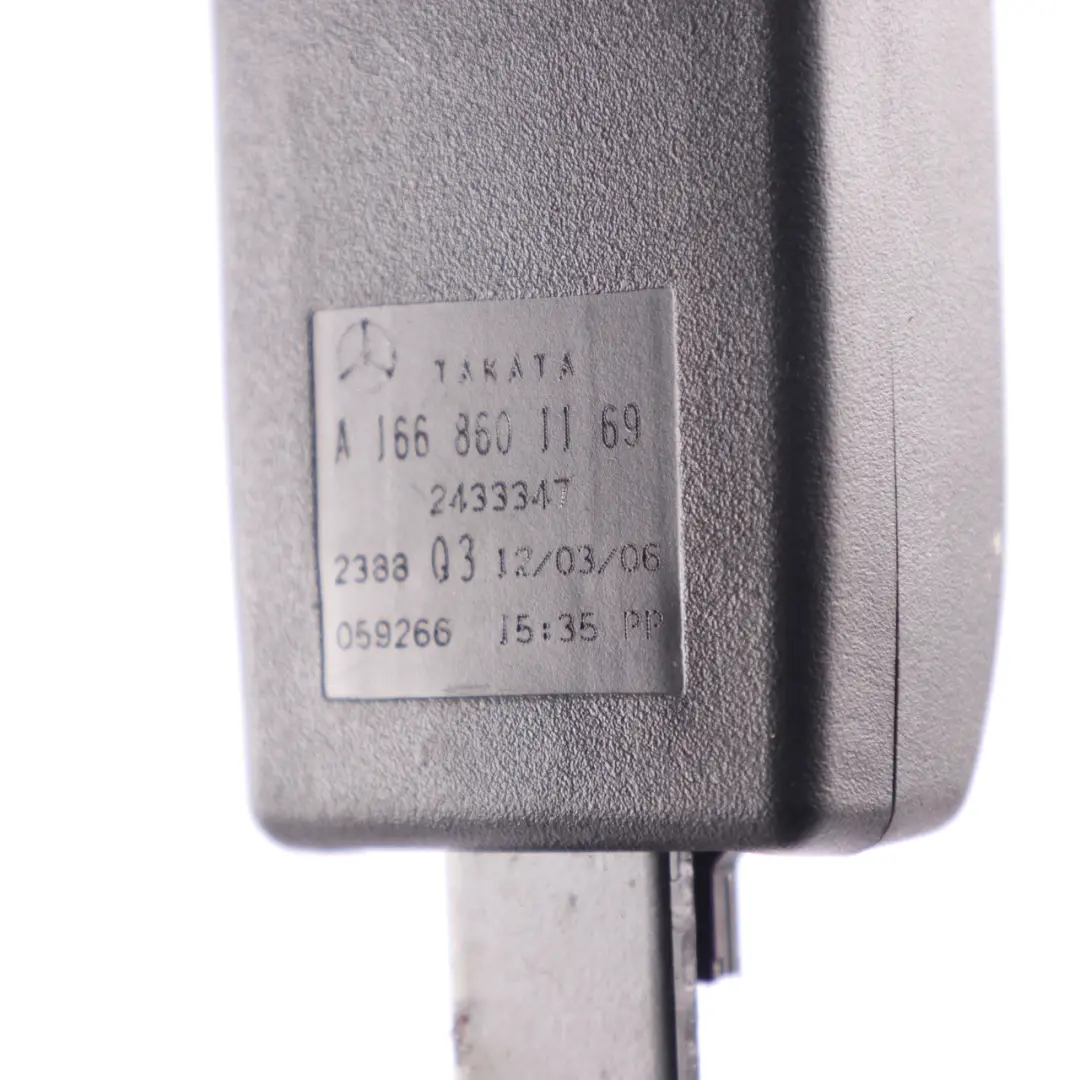 Mercedes W166 Rear Seat Belt Latch Centre Lower Buckle Catch Black - SKU A1668601169 - Part number A1668601169