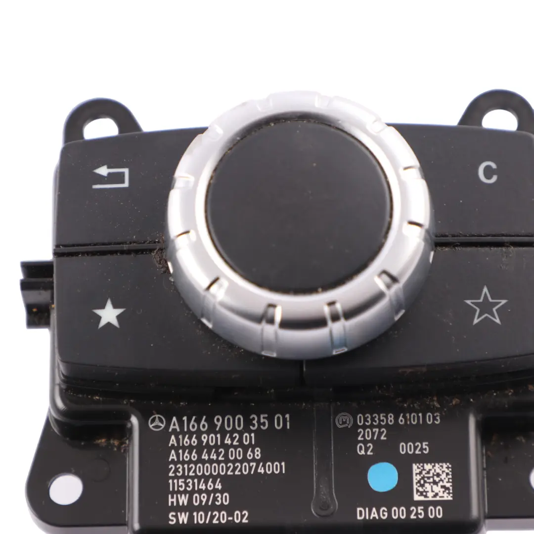 Interruptor Selector Giratorio Navegación Radio para Mercedes W166 con número de pieza A1669003501 Mercedes W166 Interruptor Selector Giratorio Navegación Radio - SKU A1669003501 - Número de pieza A1669003501