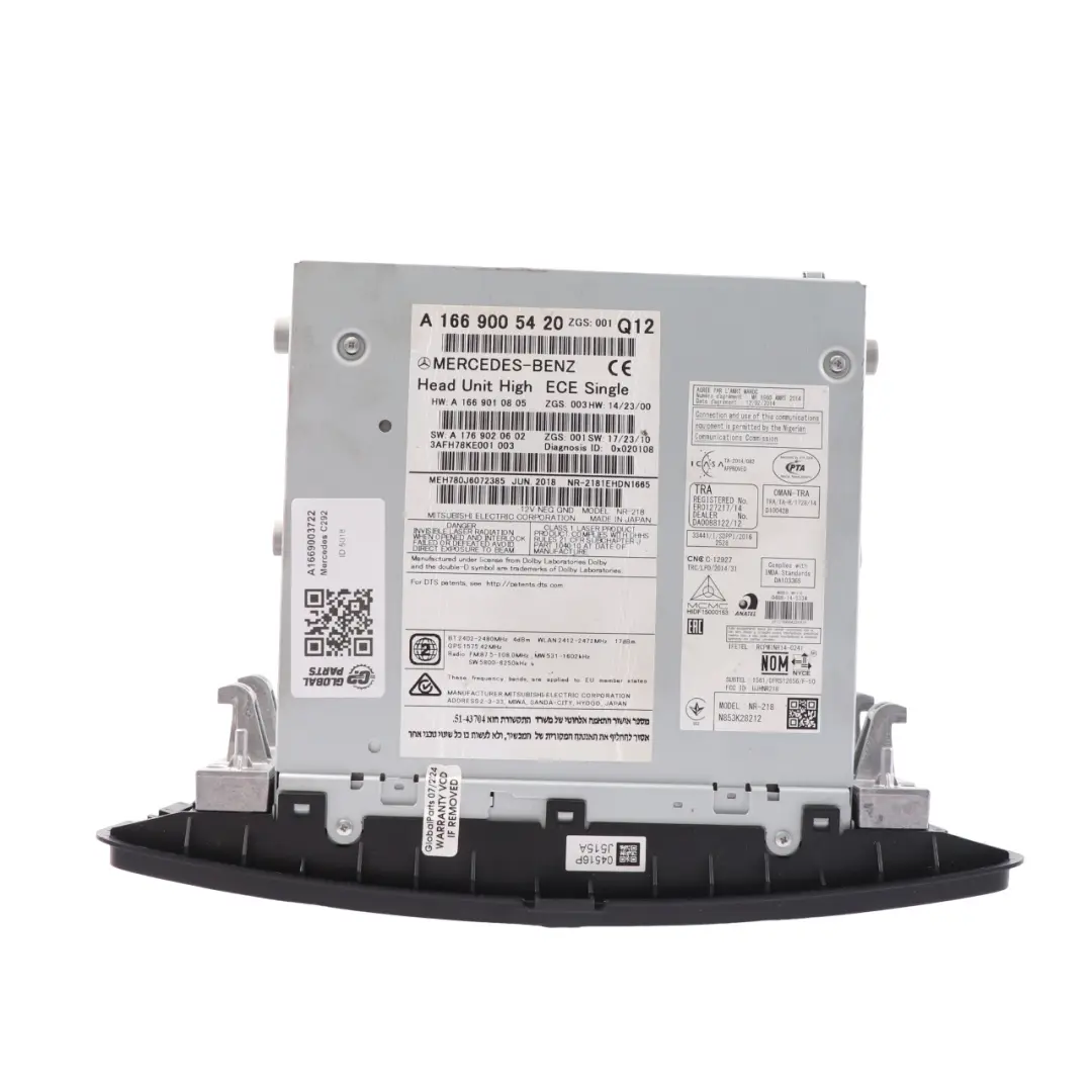  Head Unit Mercedes GLE C292 Radio CD Player Navigation Media - SKU A1669003722 - Part number A1669003722