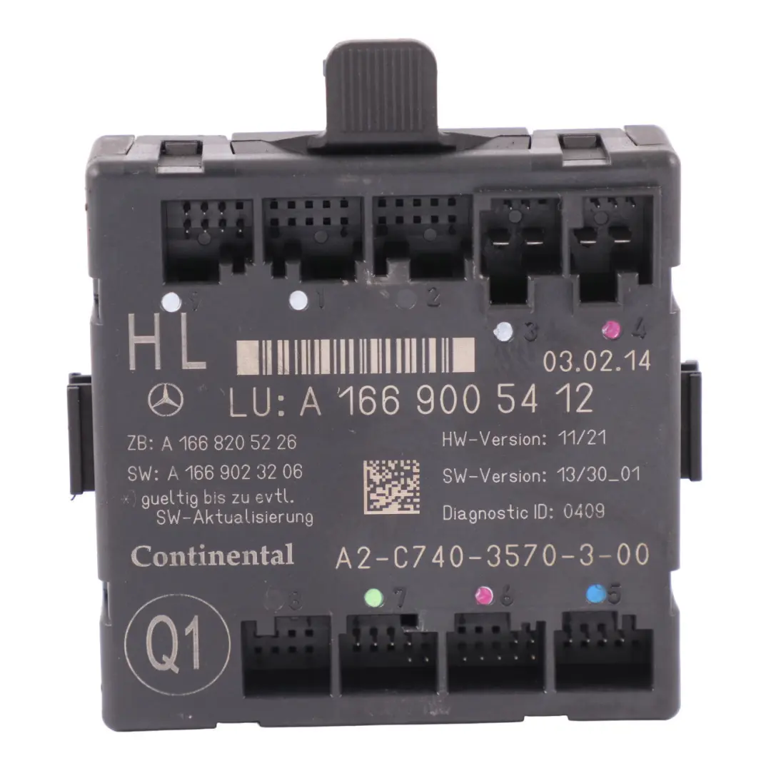 Modulo porta posteriore sinistra Unità controllo ECU per Mercedes W166 con numero di parte A1669005412 Mercedes W166 Modulo porta posteriore sinistra Unità controllo ECU - SKU A1669005412 - Numero di parte A1669005412