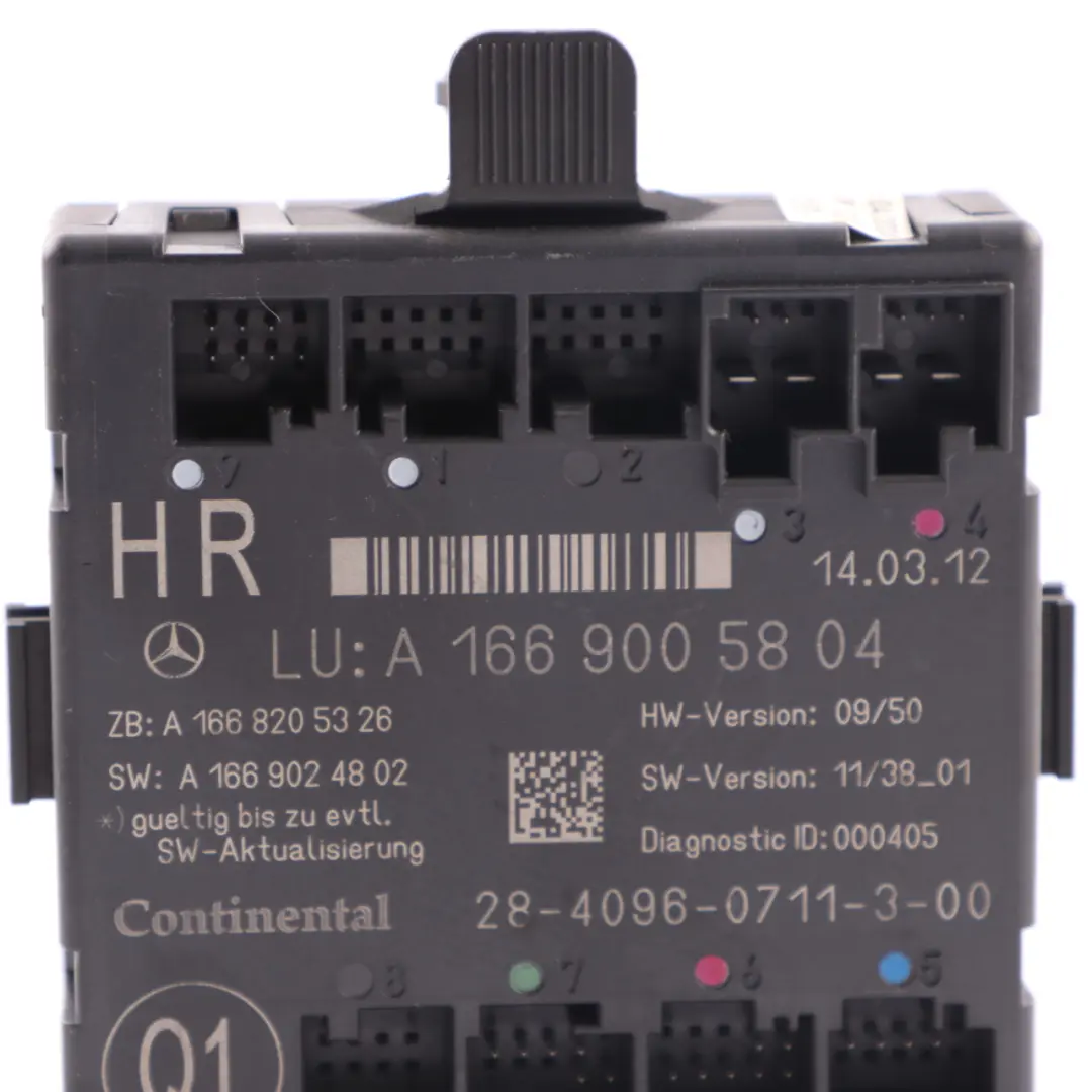  Door Module Mercedes W166 Rear Door Right O/S Driver Side Control A2059000328 - SKU A1669005804 - Part number A1669005804