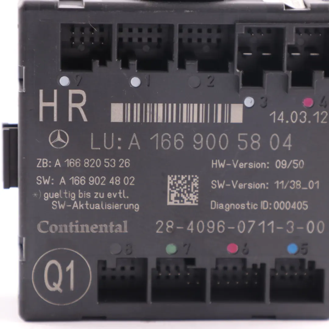 Door Module Mercedes W166 Rear Door Right O/S Driver Side Control A2059000328 to with Part number A1669005804 Door Module Mercedes W166 Rear Door Right O/S Driver Side Control A2059000328 - SKU A1669005804 - Part number A1669005804