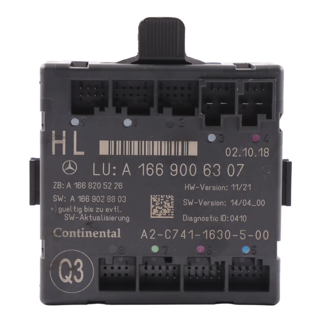 Mercedes GLE C292 ML W166 Door Control Module Rear Left N/S - SKU A1669006307 - Part number A1669006307