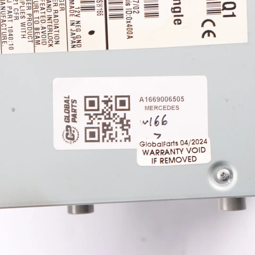  Head Unit Mercedes ML W166 Radio Player Sat Nav Tel SD Card Unit - SKU A1669006505 - Part number A1669006505
