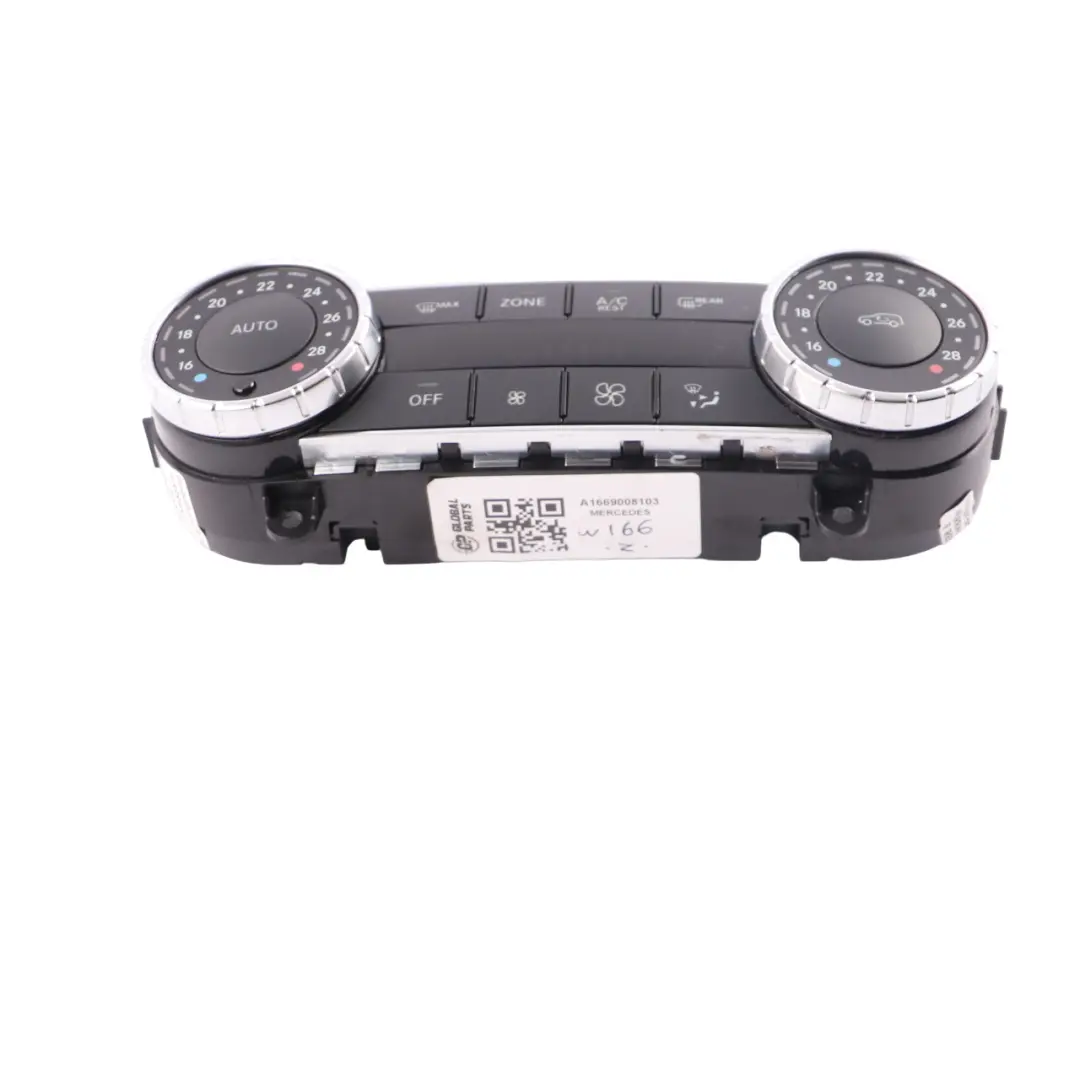 Conditioning A/C Heater Switch Control Panel to Mercedes ML W166 Air with Part number A1669008103 Mercedes ML W166 Air Conditioning A/C Heater Switch Control Panel - SKU A1669008103 - Part number A1669008103
