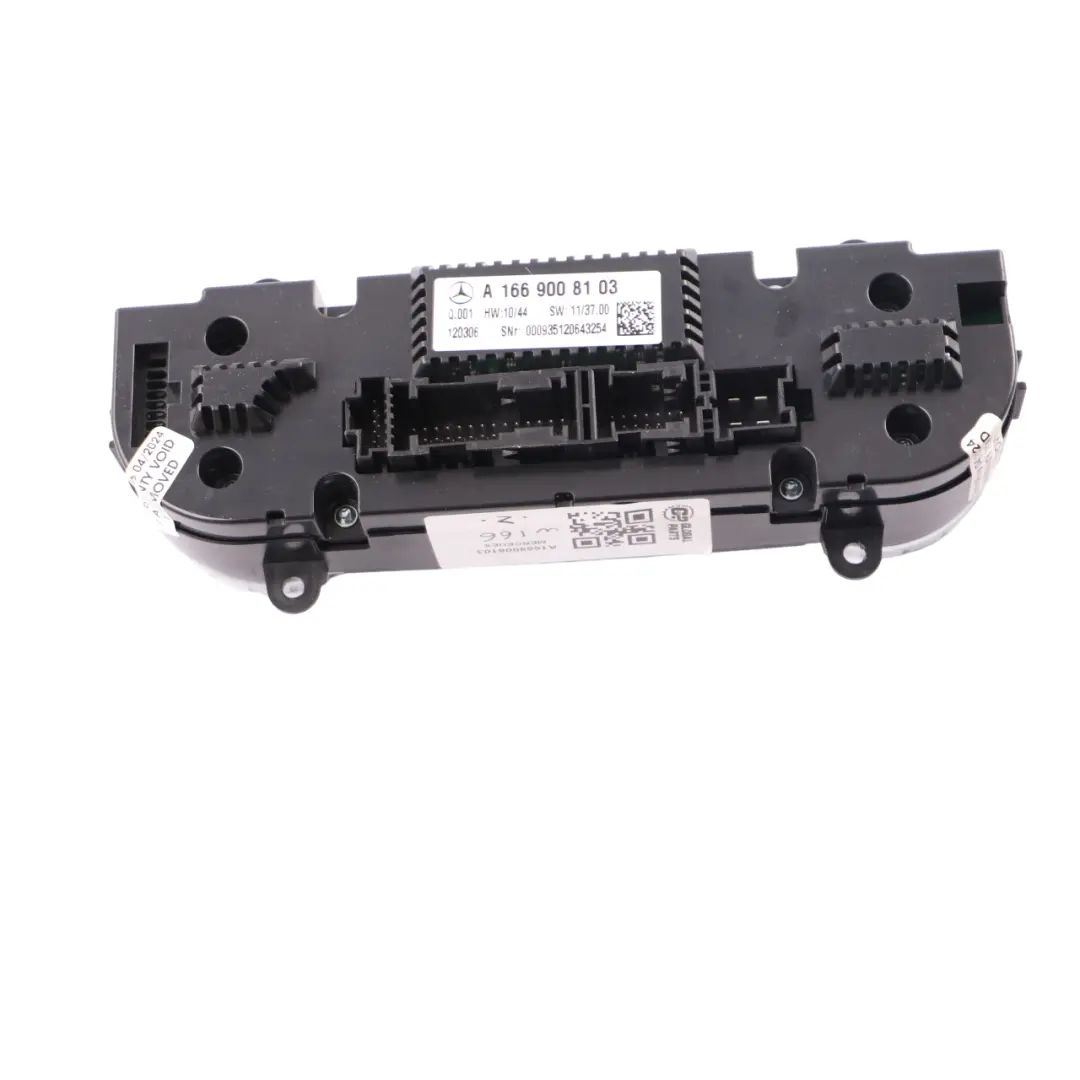 Conditioning A/C Heater Switch Control Panel to Mercedes ML W166 Air with Part number A1669008103 Mercedes ML W166 Air Conditioning A/C Heater Switch Control Panel - SKU A1669008103 - Part number A1669008103