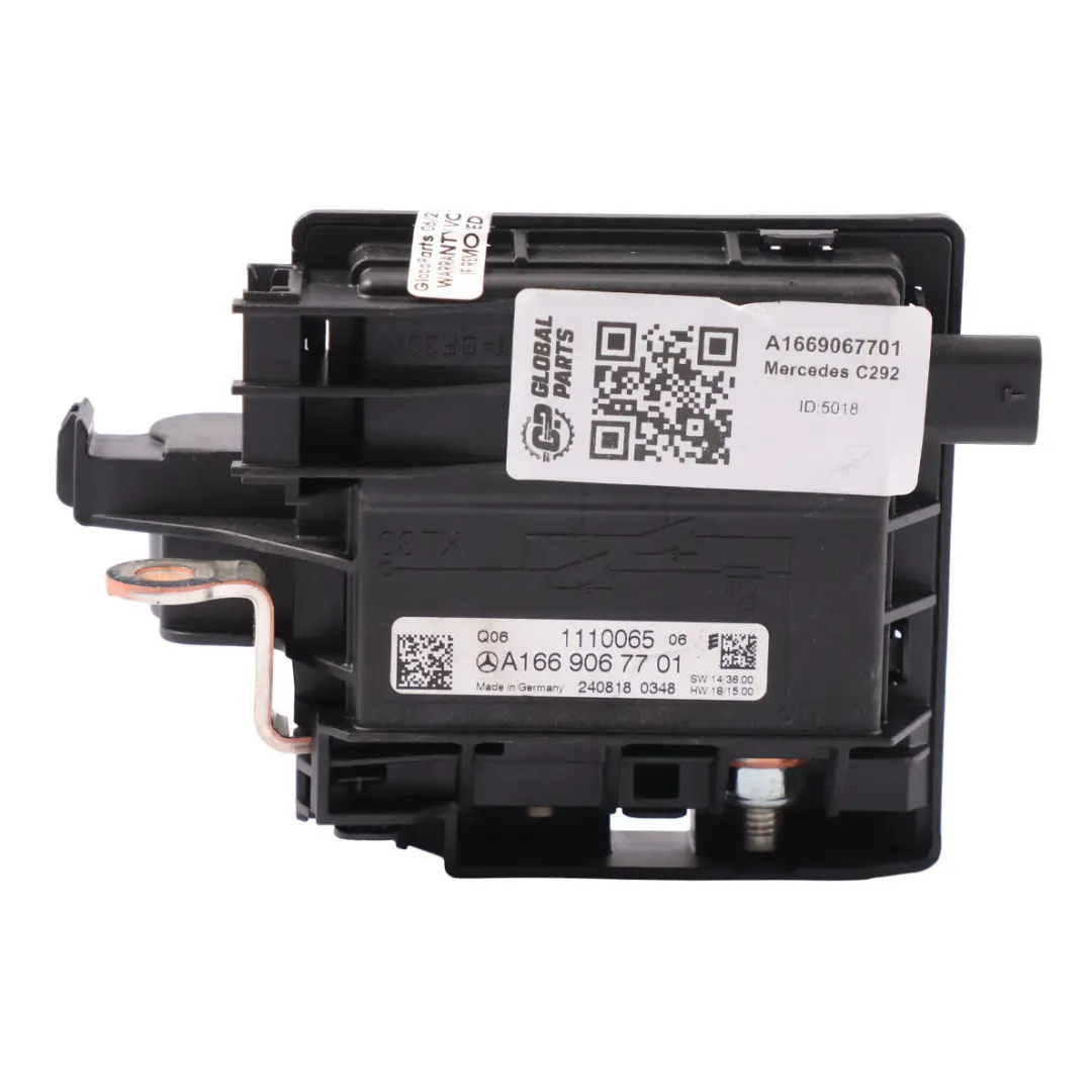 Relais Strombegrenzer Sicherungskasten für Mercedes ML W166 GLE C292 mit Teilenummer A1669067701 Mercedes ML W166 GLE C292 Relais Strombegrenzer Sicherungskasten - SKU A1669067701 - Teilenummer A1669067701