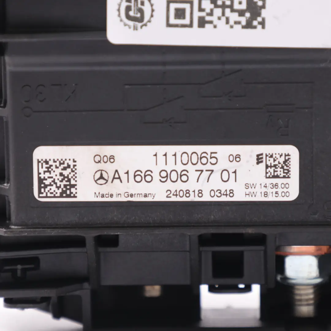 Relé Limitador de Corriente Caja Fusibles para Mercedes ML W166 GLE C292 con número de pieza A1669067701 Mercedes ML W166 GLE C292 Relé Limitador de Corriente Caja Fusibles - SKU A1669067701 - Número de pieza A1669067701