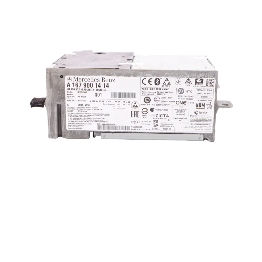 Unidad principal Mercedes W167 W177 Audio Stereo Radio Control Unit para con número de pieza A1679001414 Unidad principal Mercedes W167 W177 Audio Stereo Radio Control Unit - SKU A1679001414 - Número de pieza A1679001414